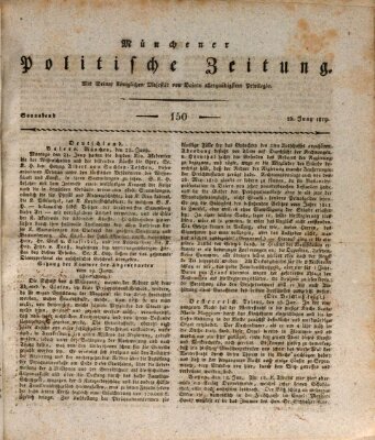 Münchener politische Zeitung (Süddeutsche Presse) Samstag 26. Juni 1819