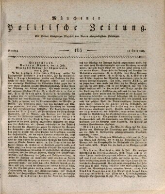 Münchener politische Zeitung (Süddeutsche Presse) Montag 12. Juli 1819