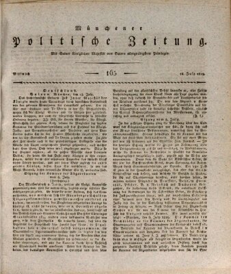 Münchener politische Zeitung (Süddeutsche Presse) Mittwoch 14. Juli 1819