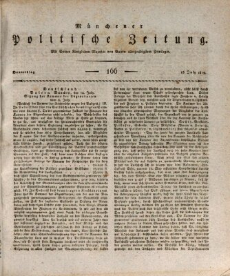 Münchener politische Zeitung (Süddeutsche Presse) Donnerstag 15. Juli 1819