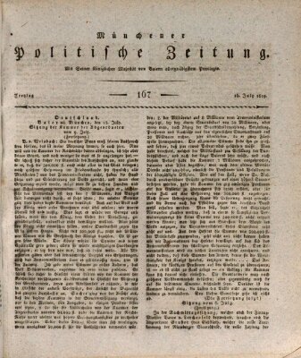 Münchener politische Zeitung (Süddeutsche Presse) Freitag 16. Juli 1819