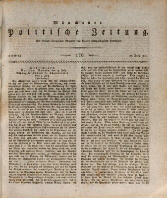 Münchener politische Zeitung (Süddeutsche Presse) Dienstag 20. Juli 1819