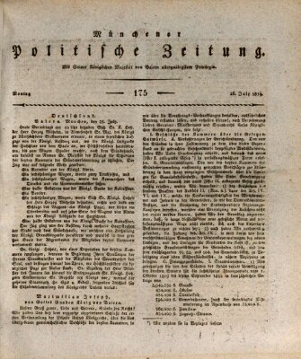 Münchener politische Zeitung (Süddeutsche Presse) Montag 26. Juli 1819