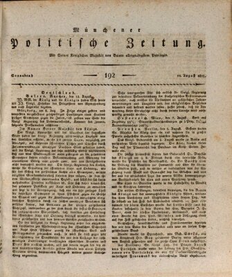 Münchener politische Zeitung (Süddeutsche Presse) Samstag 14. August 1819