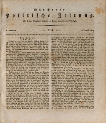 Münchener politische Zeitung (Süddeutsche Presse) Samstag 28. August 1819