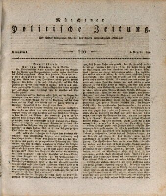 Münchener politische Zeitung (Süddeutsche Presse) Samstag 4. September 1819