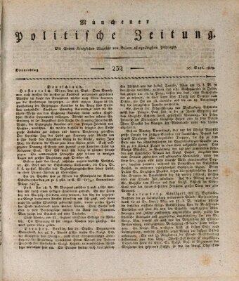 Münchener politische Zeitung (Süddeutsche Presse) Donnerstag 30. September 1819