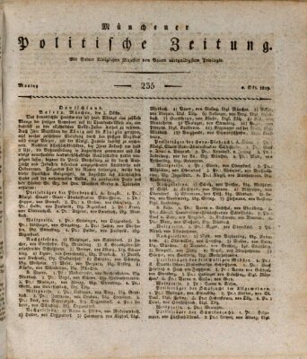 Münchener politische Zeitung (Süddeutsche Presse) Montag 4. Oktober 1819