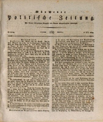 Münchener politische Zeitung (Süddeutsche Presse) Freitag 8. Oktober 1819