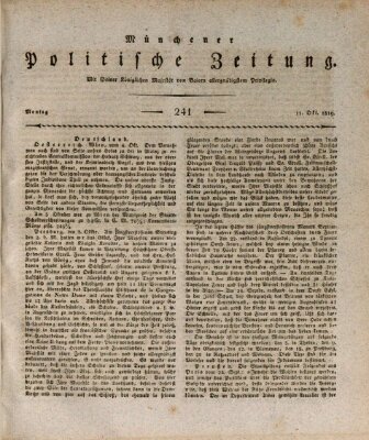 Münchener politische Zeitung (Süddeutsche Presse) Montag 11. Oktober 1819