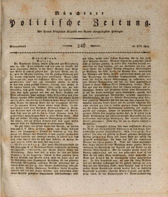 Münchener politische Zeitung (Süddeutsche Presse) Samstag 16. Oktober 1819