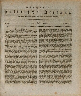 Münchener politische Zeitung (Süddeutsche Presse) Montag 18. Oktober 1819