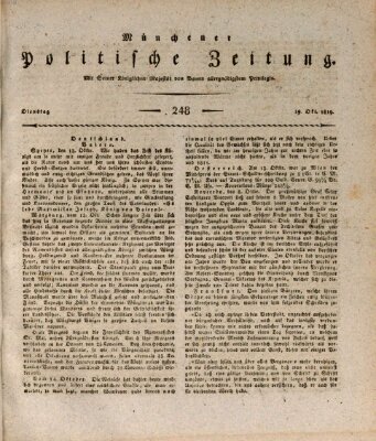 Münchener politische Zeitung (Süddeutsche Presse) Dienstag 19. Oktober 1819