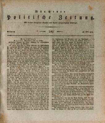 Münchener politische Zeitung (Süddeutsche Presse) Mittwoch 20. Oktober 1819