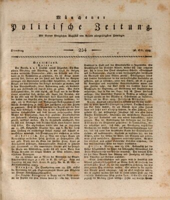 Münchener politische Zeitung (Süddeutsche Presse) Dienstag 26. Oktober 1819