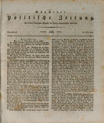 Münchener politische Zeitung (Süddeutsche Presse) Samstag 30. Oktober 1819