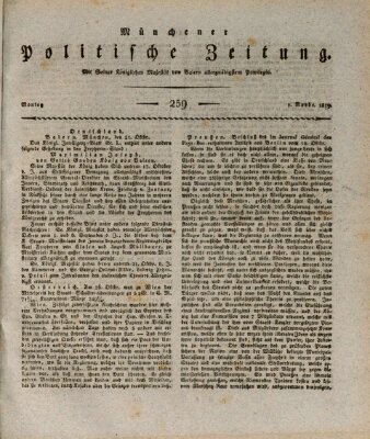 Münchener politische Zeitung (Süddeutsche Presse) Montag 1. November 1819