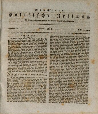 Münchener politische Zeitung (Süddeutsche Presse) Samstag 6. November 1819