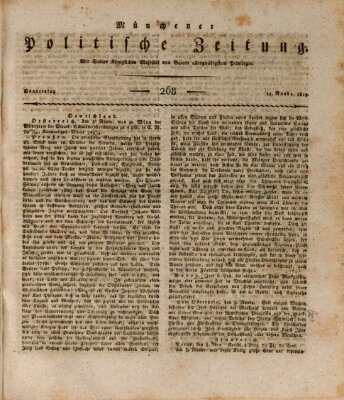 Münchener politische Zeitung (Süddeutsche Presse) Donnerstag 11. November 1819