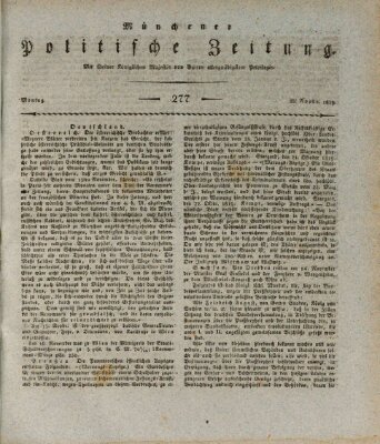 Münchener politische Zeitung (Süddeutsche Presse) Montag 22. November 1819