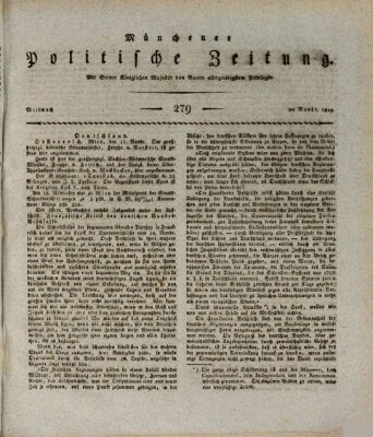 Münchener politische Zeitung (Süddeutsche Presse) Mittwoch 24. November 1819