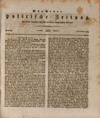 Münchener politische Zeitung (Süddeutsche Presse) Freitag 26. November 1819