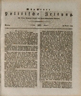 Münchener politische Zeitung (Süddeutsche Presse) Montag 29. November 1819