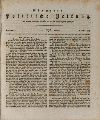 Münchener politische Zeitung (Süddeutsche Presse) Donnerstag 9. Dezember 1819