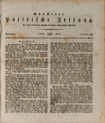 Münchener politische Zeitung (Süddeutsche Presse) Samstag 11. Dezember 1819