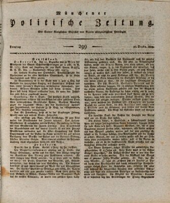 Münchener politische Zeitung (Süddeutsche Presse) Freitag 17. Dezember 1819