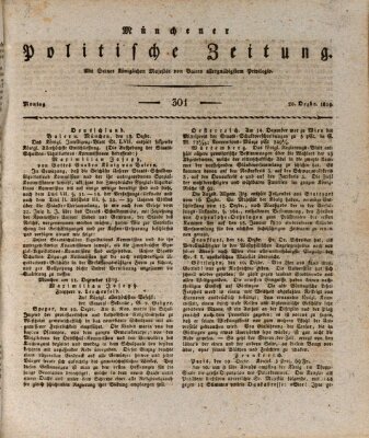 Münchener politische Zeitung (Süddeutsche Presse) Montag 20. Dezember 1819