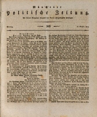 Münchener politische Zeitung (Süddeutsche Presse) Montag 27. Dezember 1819