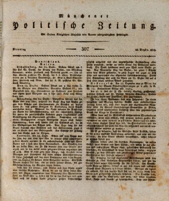 Münchener politische Zeitung (Süddeutsche Presse) Dienstag 28. Dezember 1819