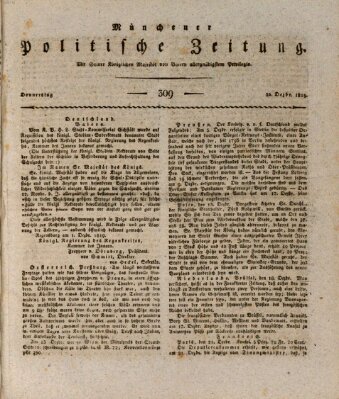 Münchener politische Zeitung (Süddeutsche Presse) Donnerstag 30. Dezember 1819