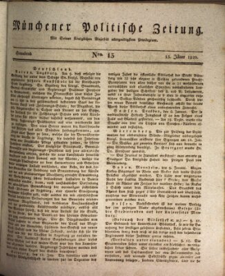 Münchener politische Zeitung (Süddeutsche Presse) Samstag 15. Januar 1820