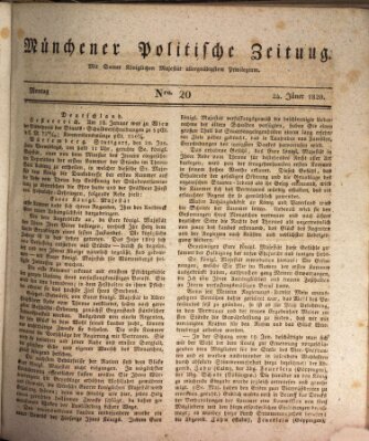 Münchener politische Zeitung (Süddeutsche Presse) Montag 24. Januar 1820