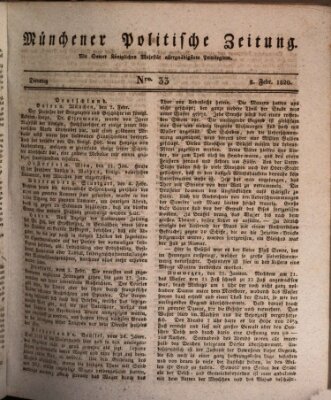 Münchener politische Zeitung (Süddeutsche Presse) Dienstag 8. Februar 1820