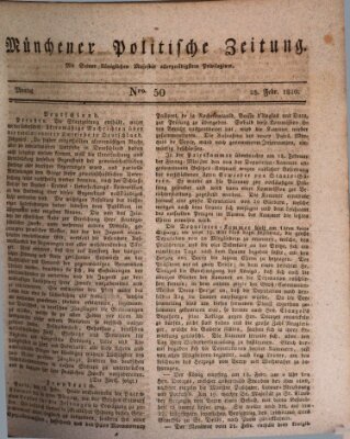 Münchener politische Zeitung (Süddeutsche Presse) Montag 28. Februar 1820