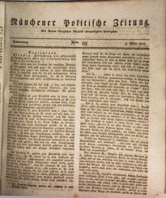 Münchener politische Zeitung (Süddeutsche Presse) Donnerstag 9. März 1820