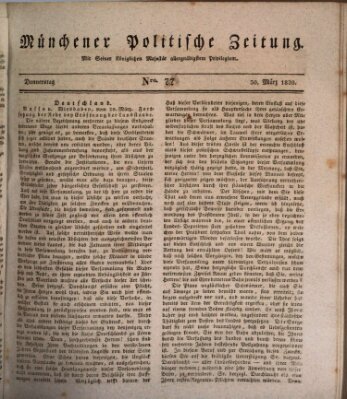 Münchener politische Zeitung (Süddeutsche Presse) Donnerstag 30. März 1820