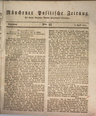 Münchener politische Zeitung (Süddeutsche Presse) Donnerstag 6. April 1820