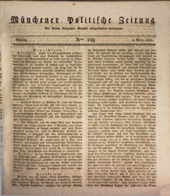 Münchener politische Zeitung (Süddeutsche Presse) Montag 8. Mai 1820