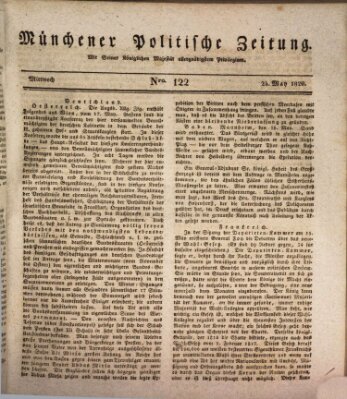 Münchener politische Zeitung (Süddeutsche Presse) Mittwoch 24. Mai 1820