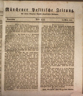 Münchener politische Zeitung (Süddeutsche Presse) Donnerstag 25. Mai 1820