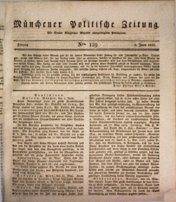 Münchener politische Zeitung (Süddeutsche Presse) Freitag 2. Juni 1820