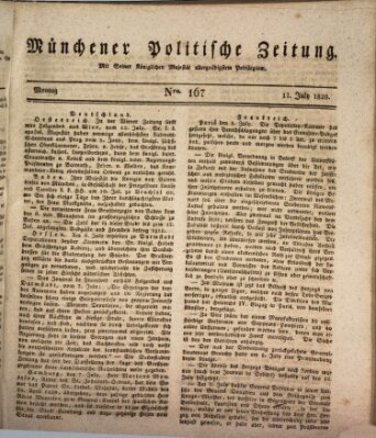 Münchener politische Zeitung (Süddeutsche Presse) Montag 17. Juli 1820