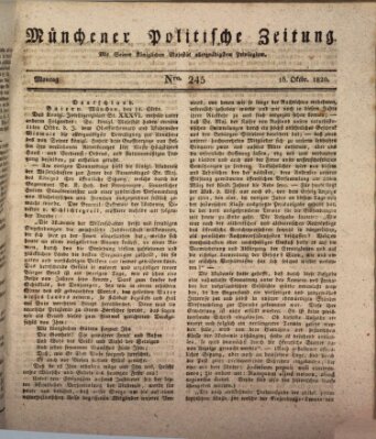 Münchener politische Zeitung (Süddeutsche Presse) Montag 16. Oktober 1820