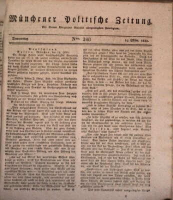 Münchener politische Zeitung (Süddeutsche Presse) Donnerstag 19. Oktober 1820