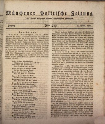 Münchener politische Zeitung (Süddeutsche Presse) Freitag 20. Oktober 1820