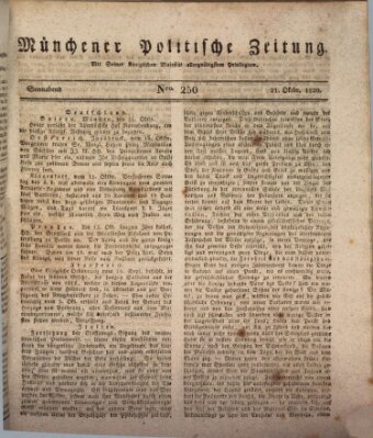 Münchener politische Zeitung (Süddeutsche Presse) Samstag 21. Oktober 1820